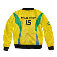 Custom Gabon Football Sleeve Zip Bomber Jacket Go Champions Les Pantheres - Wonder Print Shop
