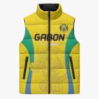 Custom Gabon Football Sleeveless Puffer Jacket Go Champions Les Pantheres - Wonder Print Shop