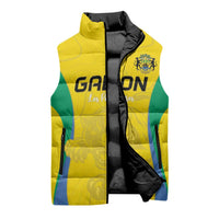 Custom Gabon Football Sleeveless Puffer Jacket Go Champions Les Pantheres - Wonder Print Shop