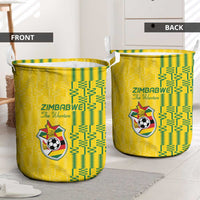Zimbabwe Football Laundry Basket Come On Warriors - Kente Pattern - Wonder Print Shop