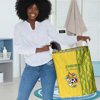 Zimbabwe Football Laundry Basket Come On Warriors - Kente Pattern - Wonder Print Shop