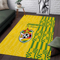 Zimbabwe Football Area Rug Come On Warriors - Kente Pattern - Wonder Print Shop