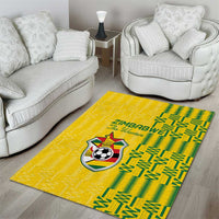 Zimbabwe Football Area Rug Come On Warriors - Kente Pattern - Wonder Print Shop