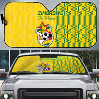 Zimbabwe Football Auto Sun Shade Come On Warriors - Kente Pattern - Wonder Print Shop