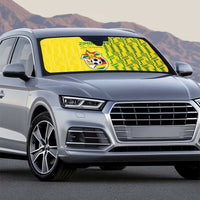 Zimbabwe Football Auto Sun Shade Come On Warriors - Kente Pattern - Wonder Print Shop