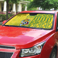 Zimbabwe Football Auto Sun Shade Come On Warriors - Kente Pattern - Wonder Print Shop