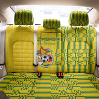 Zimbabwe Football Back Car Seat Cover Come On Warriors - Kente Pattern - Wonder Print Shop