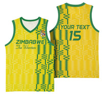 Custom Zimbabwe Football Basketball Jersey Come On Warriors - Kente Pattern - Wonder Print Shop