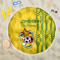 Zimbabwe Football Beach Blanket Come On Warriors - Kente Pattern - Wonder Print Shop