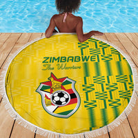 Zimbabwe Football Beach Blanket Come On Warriors - Kente Pattern - Wonder Print Shop