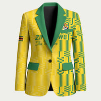Custom Zimbabwe Football Blazer Come On Warriors - Kente Pattern - Wonder Print Shop