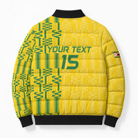 Custom Zimbabwe Football Bomber Puffer Jacket Come On Warriors - Kente Pattern - Wonder Print Shop