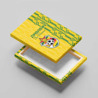 Zimbabwe Football Canvas Wall Art Come On Warriors - Kente Pattern - Wonder Print Shop