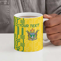 Custom Zimbabwe Football Ceramic Mug Come On Warriors - Kente Pattern - Wonder Print Shop
