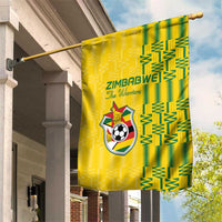Zimbabwe Football Garden Flag Come On Warriors - Kente Pattern - Wonder Print Shop
