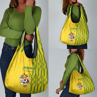 Zimbabwe Football Grocery Bag Come On Warriors - Kente Pattern - Wonder Print Shop