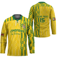 Custom Zimbabwe Football Hockey Jersey Come On Warriors - Kente Pattern - Wonder Print Shop