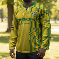 Custom Zimbabwe Football Hockey Jersey Come On Warriors - Kente Pattern - Wonder Print Shop