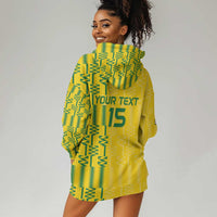 Custom Zimbabwe Football Hoodie Dress Come On Warriors - Kente Pattern - Wonder Print Shop