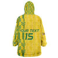 Custom Zimbabwe Football Kid Wearable Blanket Hoodie Come On Warriors - Kente Pattern - Wonder Print Shop