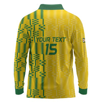 Custom Zimbabwe Football Long Sleeve Polo Shirt Come On Warriors - Kente Pattern - Wonder Print Shop