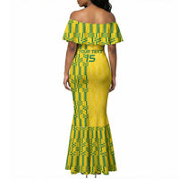 Custom Zimbabwe Football Mermaid Dress Come On Warriors - Kente Pattern - Wonder Print Shop