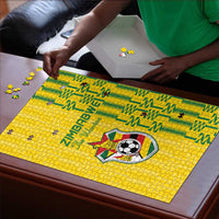 Zimbabwe Football Puzzle Come On Warriors - Kente Pattern - Wonder Print Shop