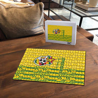 Zimbabwe Football Puzzle Come On Warriors - Kente Pattern - Wonder Print Shop
