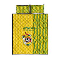 Zimbabwe Football Quilt Bed Set Come On Warriors - Kente Pattern - Wonder Print Shop