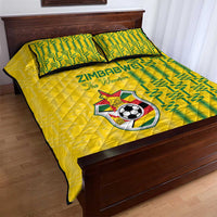 Zimbabwe Football Quilt Bed Set Come On Warriors - Kente Pattern - Wonder Print Shop