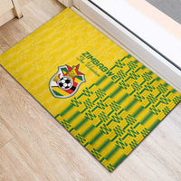 Zimbabwe Football Rubber Doormat Come On Warriors - Kente Pattern - Wonder Print Shop