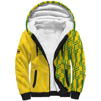 Custom Zimbabwe Football Sherpa Hoodie Come On Warriors - Kente Pattern - Wonder Print Shop
