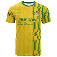Custom Zimbabwe Football T shirt Come On Warriors - Kente Pattern - Wonder Print Shop