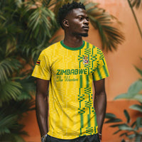 Custom Zimbabwe Football T shirt Come On Warriors - Kente Pattern - Wonder Print Shop