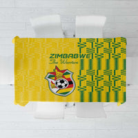 Zimbabwe Football Tablecloth Come On Warriors - Kente Pattern - Wonder Print Shop