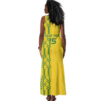 Custom Zimbabwe Football Tank Maxi Dress Come On Warriors - Kente Pattern - Wonder Print Shop