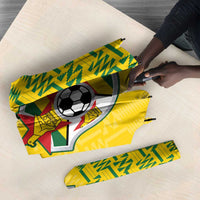 Zimbabwe Football Umbrella Come On Warriors - Kente Pattern - Wonder Print Shop
