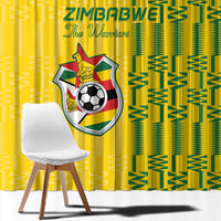 Zimbabwe Football Window Curtain Come On Warriors - Kente Pattern - Wonder Print Shop