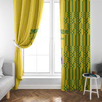 Zimbabwe Football Window Curtain Come On Warriors - Kente Pattern - Wonder Print Shop