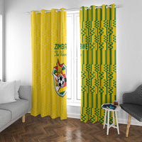Zimbabwe Football Window Curtain Come On Warriors - Kente Pattern - Wonder Print Shop