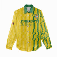 Custom Zimbabwe Football Women Casual Shirt Come On Warriors - Kente Pattern - Wonder Print Shop