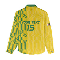 Custom Zimbabwe Football Women Casual Shirt Come On Warriors - Kente Pattern - Wonder Print Shop