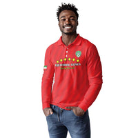 Custom Equatorial Guinea Football Long Sleeve Polo Shirt Go Nzalang Nacional Go - Wonder Print Shop