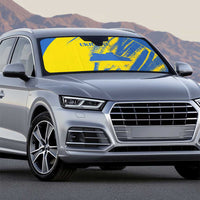 Ukraine Football Auto Sun Shade Blue And Yellow Grunge Style - Wonder Print Shop