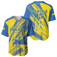 Custom Ukraine Football Baseball Jersey Blue And Yellow Grunge Style - Wonder Print Shop