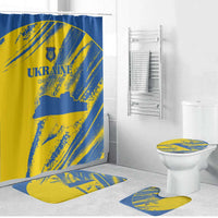 Ukraine Football Bathroom Set Blue And Yellow Grunge Style - Wonder Print Shop