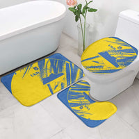 Ukraine Football Bathroom Set Blue And Yellow Grunge Style - Wonder Print Shop