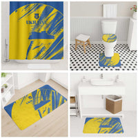 Ukraine Football Bathroom Set Blue And Yellow Grunge Style - Wonder Print Shop