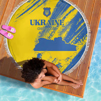 Ukraine Football Beach Blanket Blue And Yellow Grunge Style - Wonder Print Shop