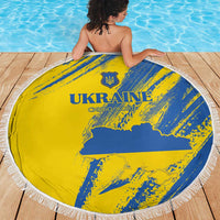 Ukraine Football Beach Blanket Blue And Yellow Grunge Style - Wonder Print Shop
